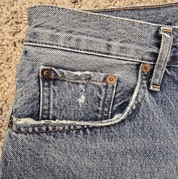 AGOLDE Lana Jean  Backdrop Blue Straight Leg Distressed Jeans 27 Aritzia - Picture 12 of 16